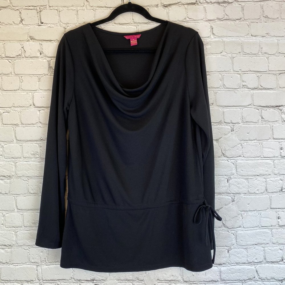 Long-sleeve Plunge-neck Blouse - Size XL